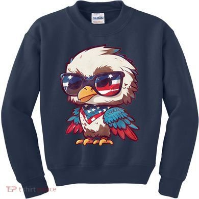 America Patriotic Bald Eagle Kids Sweatshirt