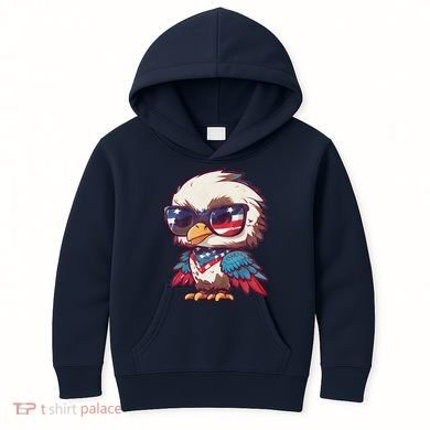 America Patriotic Bald Eagle Kids Hoodie