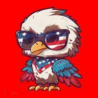America Patriotic Bald Eagle Santa Hat thumb 1