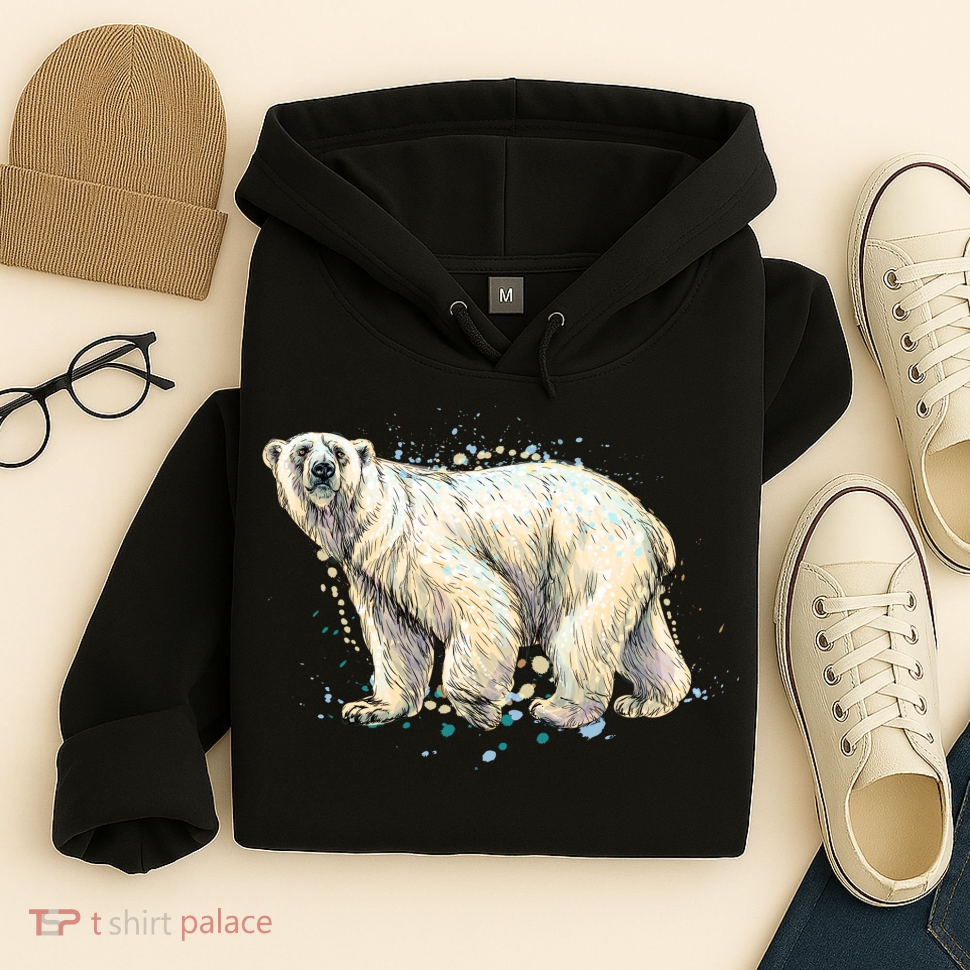 Abstract Polar Bear From A Splash Hoodie
