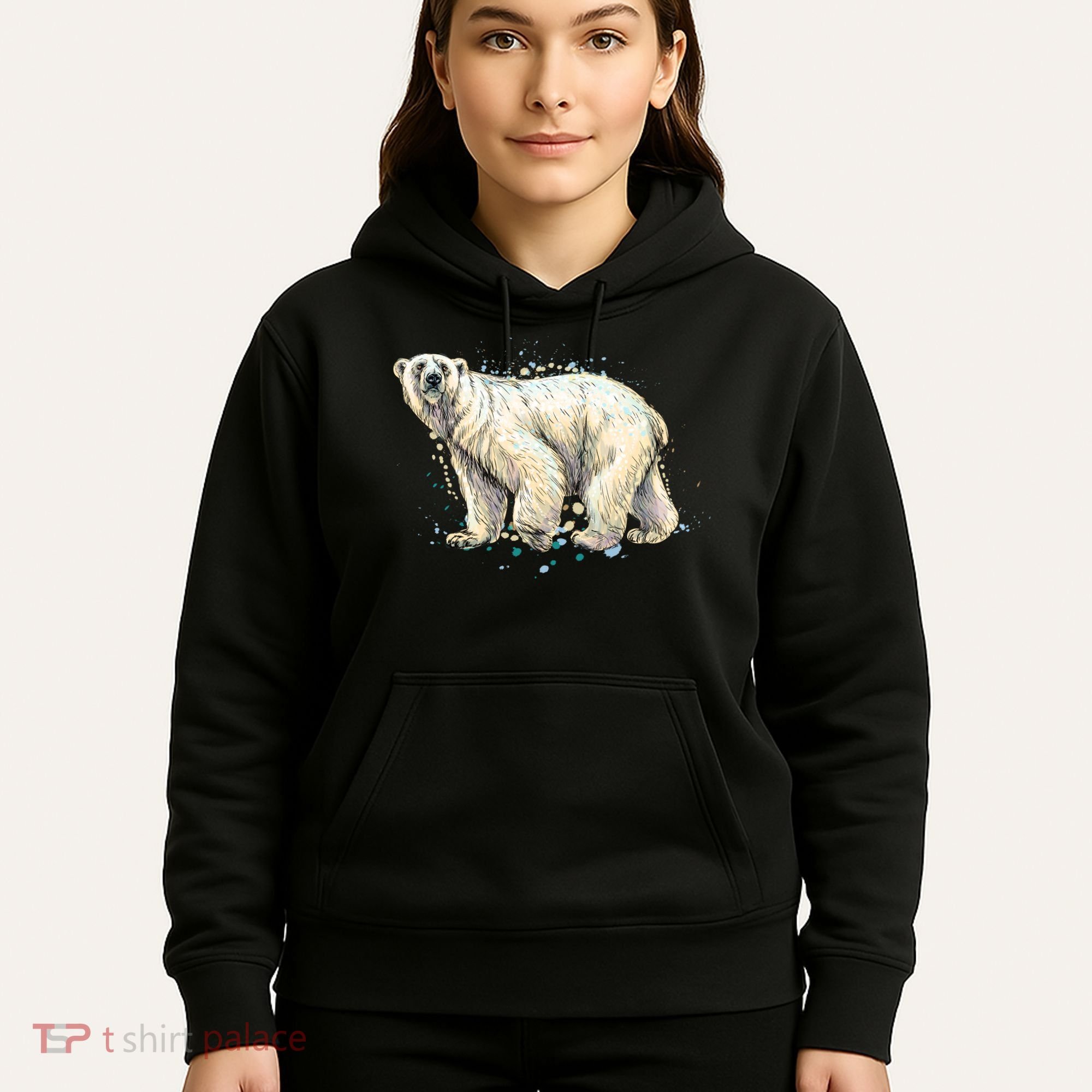 Abstract Polar Bear From A Splash Hoodie