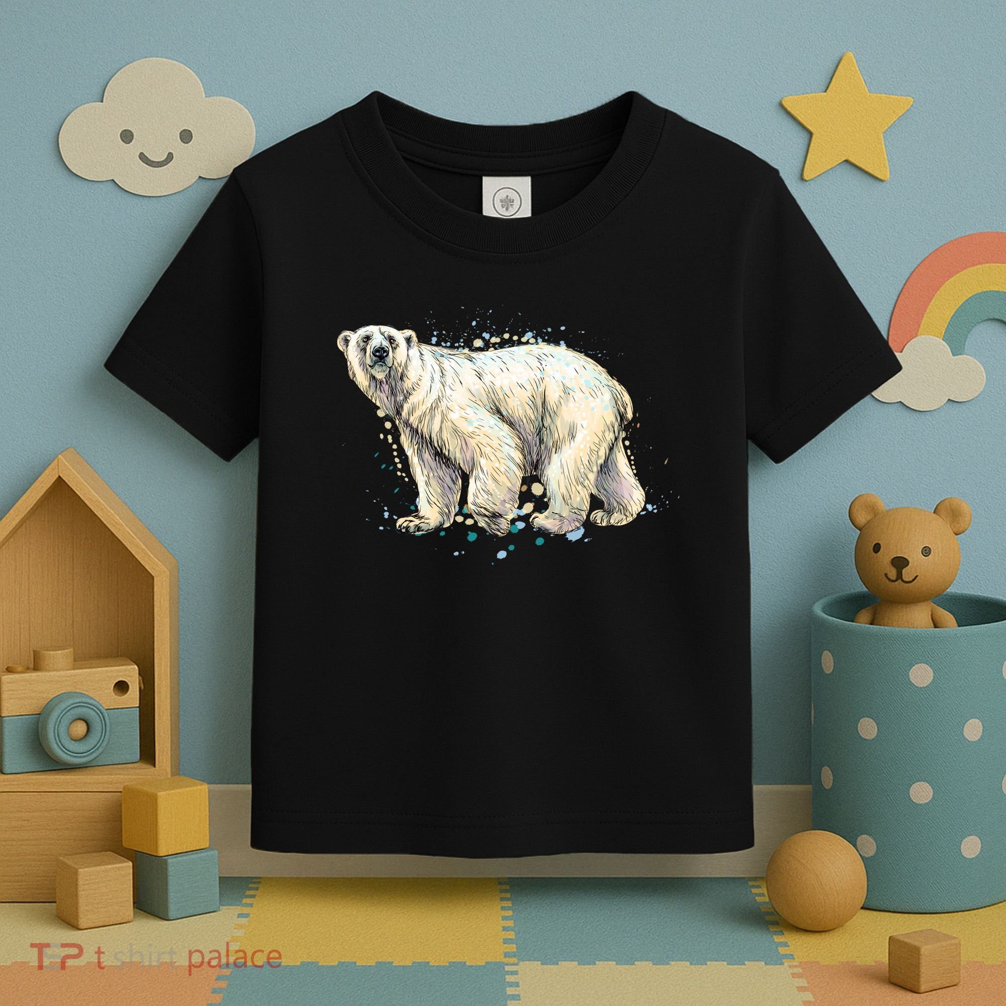 Abstract Polar Bear From A Splash Toddler T-Shirt