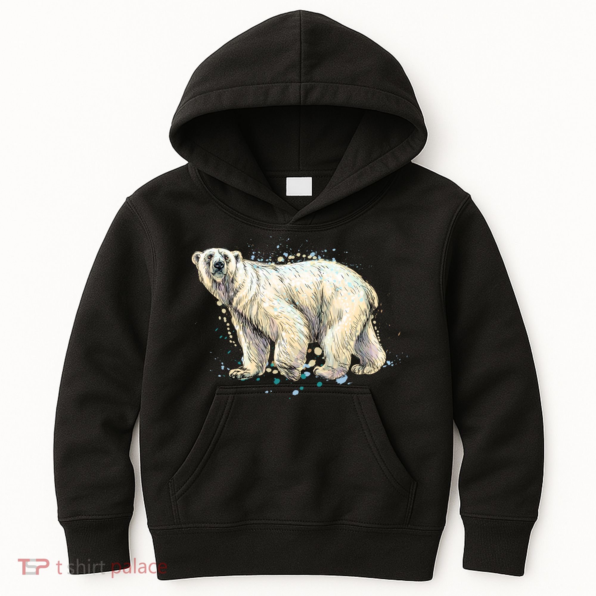 Abstract Polar Bear From A Splash Kids Hoodie