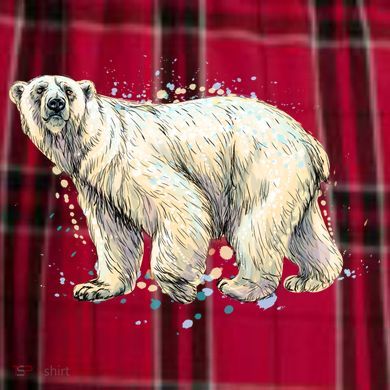 Abstract Polar Bear From A Splash Men's Flannel Plaid Pajama Pants