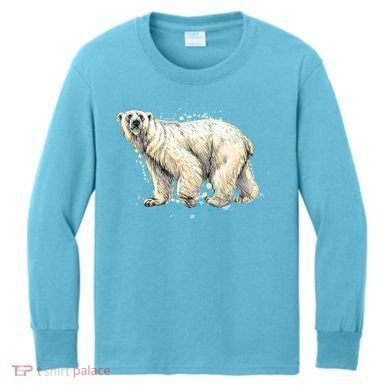 Abstract Polar Bear From A Splash Kids Long Sleeve Shirt