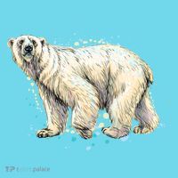 Abstract Polar Bear From A Splash Kids T-Shirt thumb 4