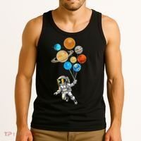 Astronaut Planet Balloons Super Gift For Space Space Tank Top thumb 3