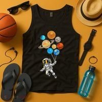 Astronaut Planet Balloons Super Gift For Space Space Tank Top thumb 4