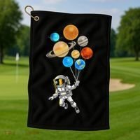 Astronaut Planet Balloons Super Gift For Space Space Golf Towel thumb 1