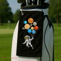 Astronaut Planet Balloons Super Gift For Space Space Golf Towel thumb 2