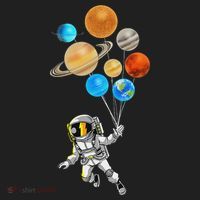 Astronaut Planet Balloons Super Gift For Space Space Golf Towel thumb 3