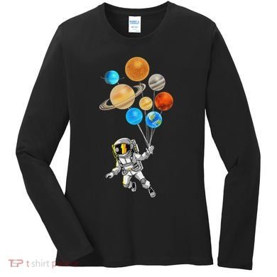 Astronaut Planet Balloons Super Gift For Space Space Women's Long Sleeve Shirt