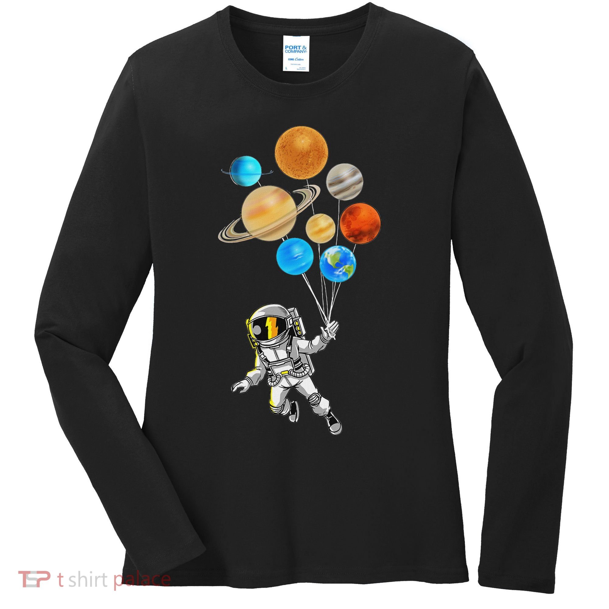 Astronaut Planet Balloons Super Gift For Space Space Women's Long Sleeve Shirt
