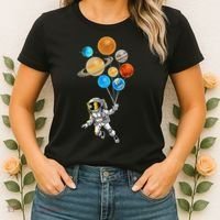 Astronaut Planet Balloons Super Gift For Space Space Women's T-Shirt thumb 2