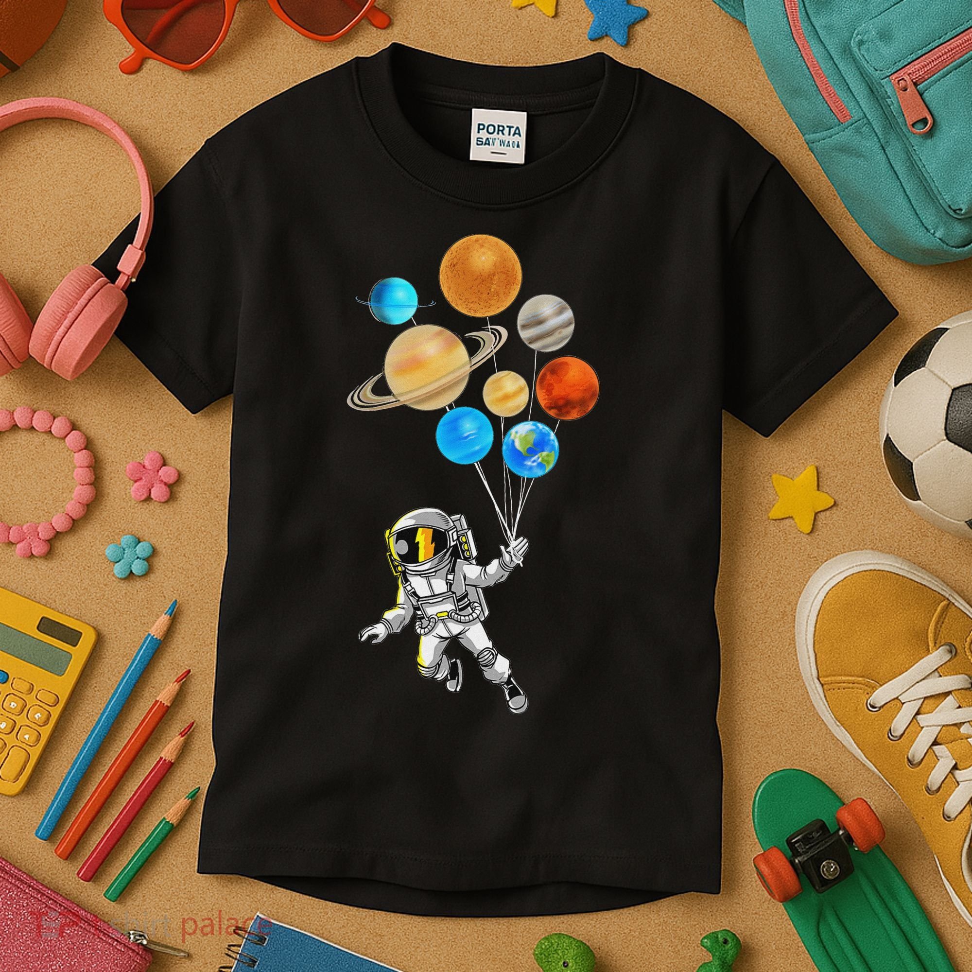 Astronaut Planet Balloons Super Gift For Space Space Kids T-Shirt