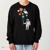 Astronaut Planets Balloons Funny Solar Space Birthday Party Women's Sweatshirt thumb 0