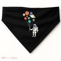 Astronaut Planets Balloons Funny Solar Space Birthday Party USA-Made Doggie Bandana thumb 0