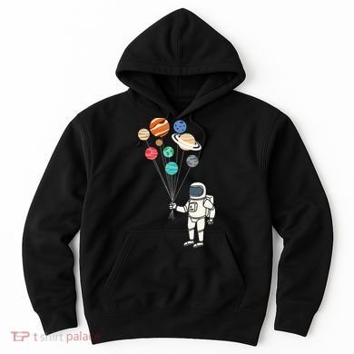 Astronaut Planets Balloons Funny Solar Space Birthday Party Hoodie