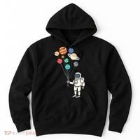 Astronaut Planets Balloons Funny Solar Space Birthday Party Hoodie thumb 0