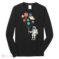 Astronaut Planets Balloons Funny Solar Space Birthday Party Long Sleeve Shirt thumb 0