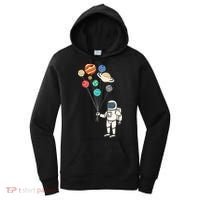 Astronaut Planets Balloons Funny Solar Space Birthday Party Women's Hoodie thumb 0