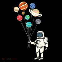 Astronaut Planets Balloons Funny Solar Space Birthday Party Women's Hoodie thumb 2