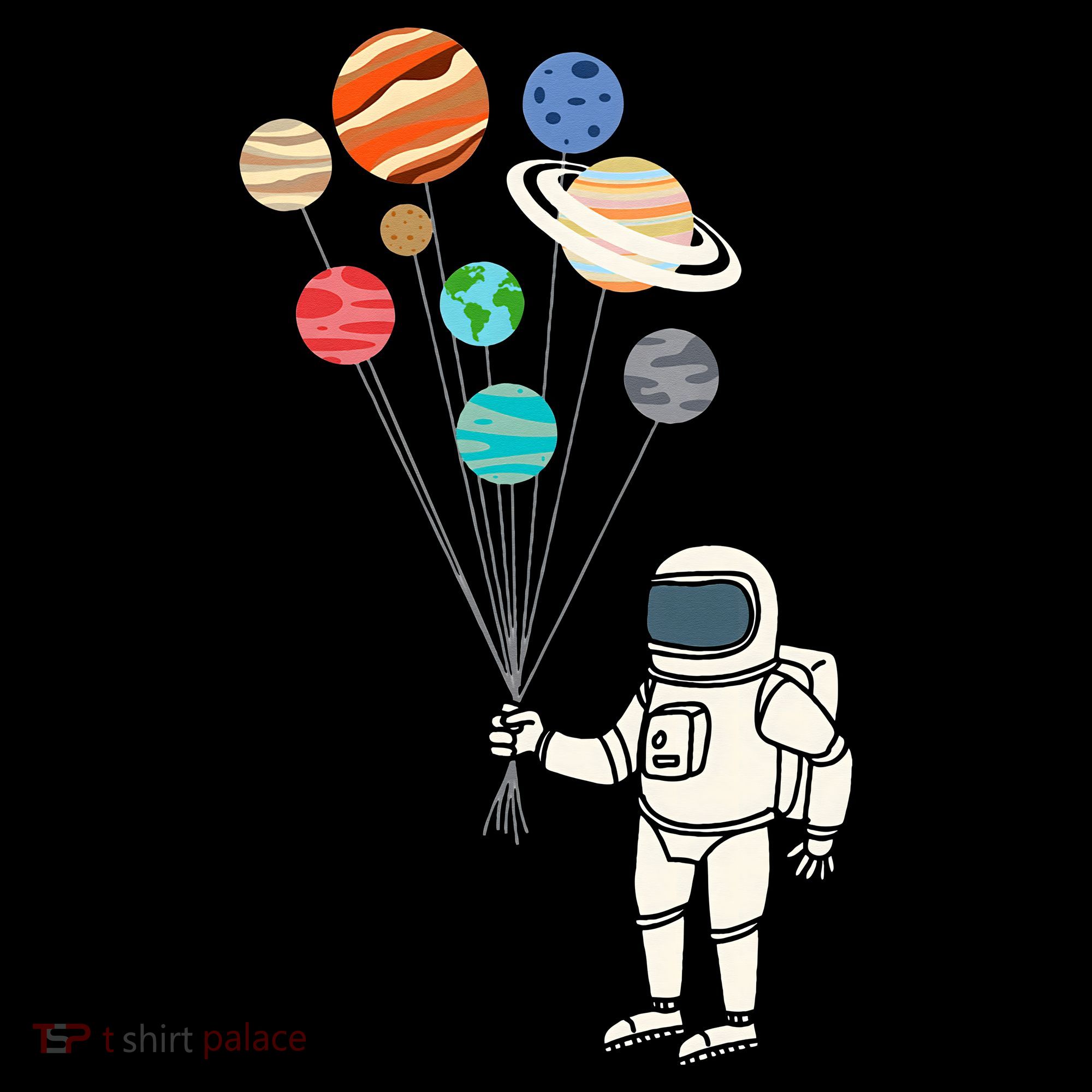 Astronaut Planets Balloons Funny Solar Space Birthday Party Mousepad