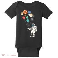 Astronaut Planets Balloons Funny Solar Space Birthday Party Baby Bodysuit thumb 0
