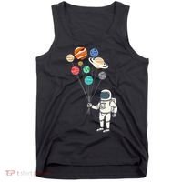 Astronaut Planets Balloons Funny Solar Space Birthday Party Tank Top thumb 0