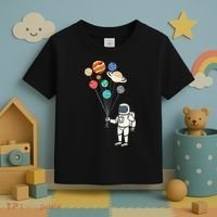 Astronaut Planets Balloons Funny Solar Space Birthday Party Toddler T-Shirt thumb 3