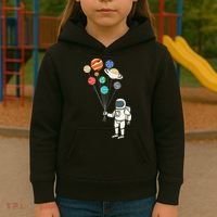 Astronaut Planets Balloons Funny Solar Space Birthday Party Kids Hoodie thumb 3
