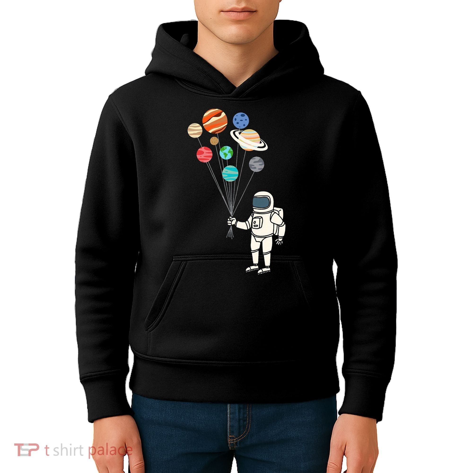 Astronaut Planets Balloons Funny Solar Space Birthday Party Kids Hoodie