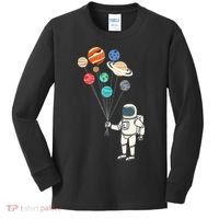 Astronaut Planets Balloons Funny Solar Space Birthday Party Kids Long Sleeve Shirt thumb 0