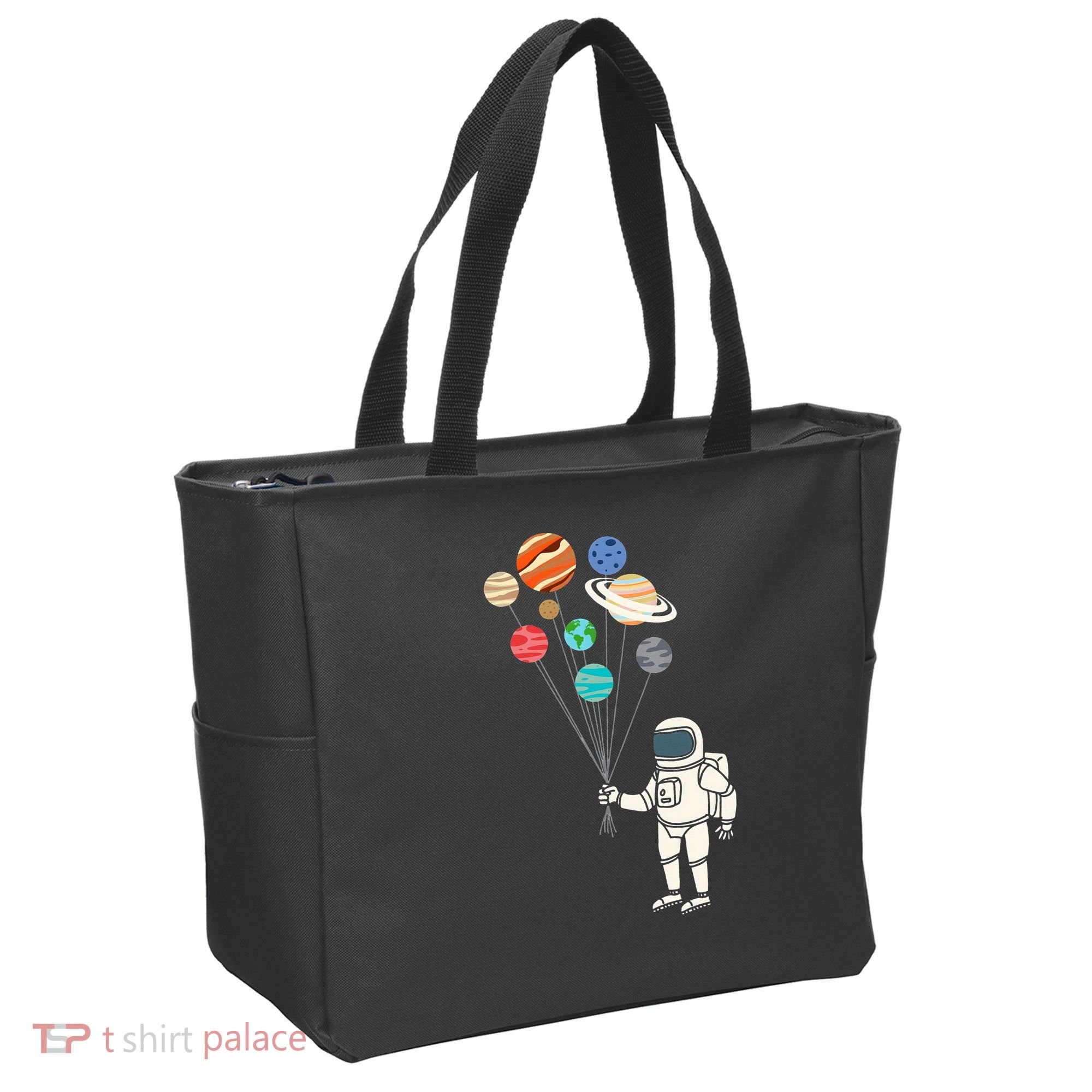 Astronaut Planets Balloons Funny Solar Space Birthday Party Tote Bag