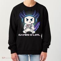Axolotl Playing Console Video Games Gamesolotl Gaming Women's Sweatshirt thumb 0