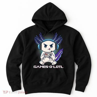 Axolotl Playing Console Video Games Gamesolotl Gaming Hoodie
