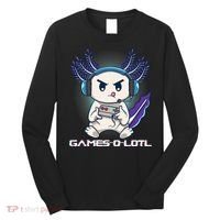Axolotl Playing Console Video Games Gamesolotl Gaming Long Sleeve Shirt thumb 0