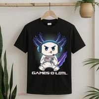 Axolotl Playing Console Video Games Gamesolotl Gaming T-Shirt thumb 2