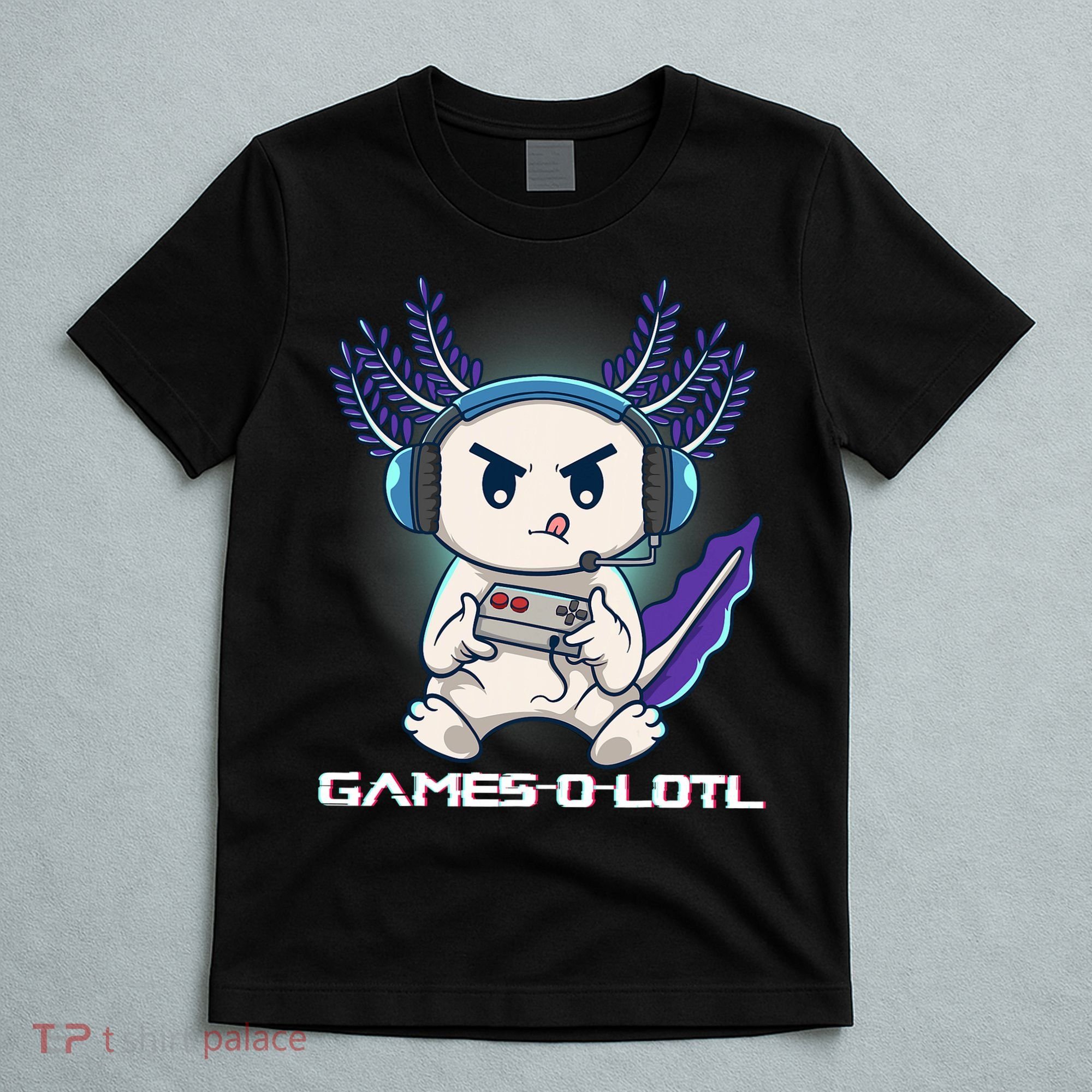 Axolotl Playing Console Video Games Gamesolotl Gaming T-Shirt