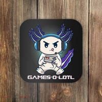 Axolotl Playing Console Video Games Gamesolotl Gaming Coaster thumb 0