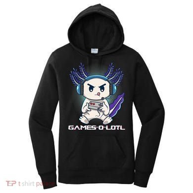 Axolotl Playing Console Video Games Gamesolotl Gaming Women's Hoodie
