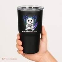 Axolotl Playing Console Video Games Gamesolotl Gaming Tumbler thumb 2
