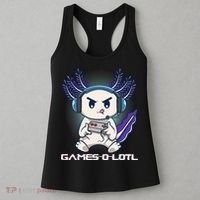 Axolotl Playing Console Video Games Gamesolotl Gaming Women's Tank Top thumb 3