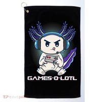 Axolotl Playing Console Video Games Gamesolotl Gaming Golf Towel thumb 0