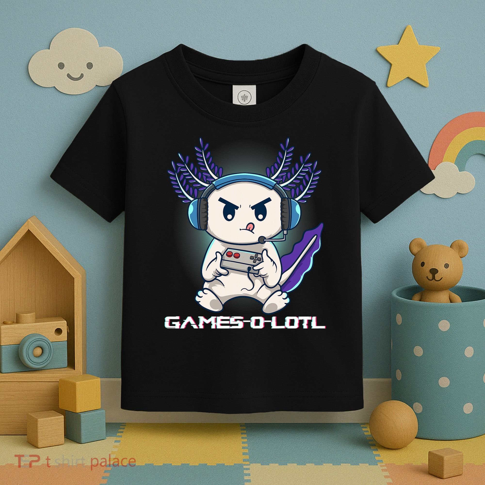 Axolotl Playing Console Video Games Gamesolotl Gaming Toddler T-Shirt