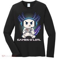 Axolotl Playing Console Video Games Gamesolotl Gaming Women's Long Sleeve Shirt thumb 0