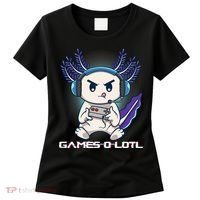 Axolotl Playing Console Video Games Gamesolotl Gaming Women's T-Shirt thumb 0