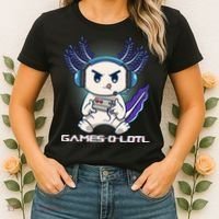 Axolotl Playing Console Video Games Gamesolotl Gaming Women's T-Shirt thumb 2