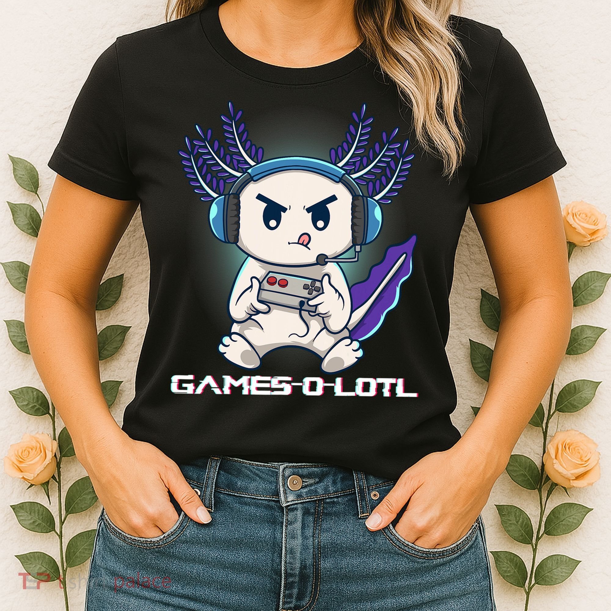 Axolotl Playing Console Video Games Gamesolotl Gaming Women's T-Shirt