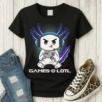 Axolotl Playing Console Video Games Gamesolotl Gaming Women's T-Shirt thumb 3